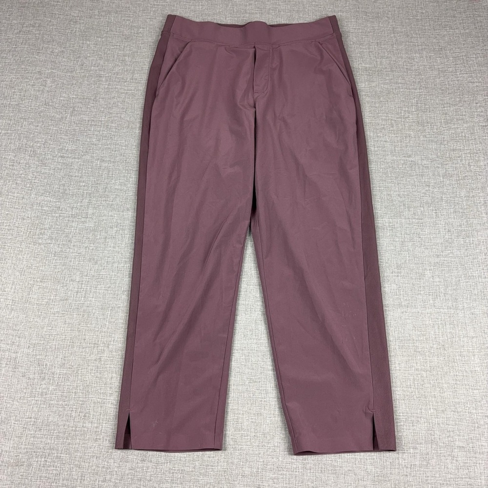 Athleta Brooklyn Ankle Pants Womens 8P Petite Purple Ankle Crop Elastic Waist